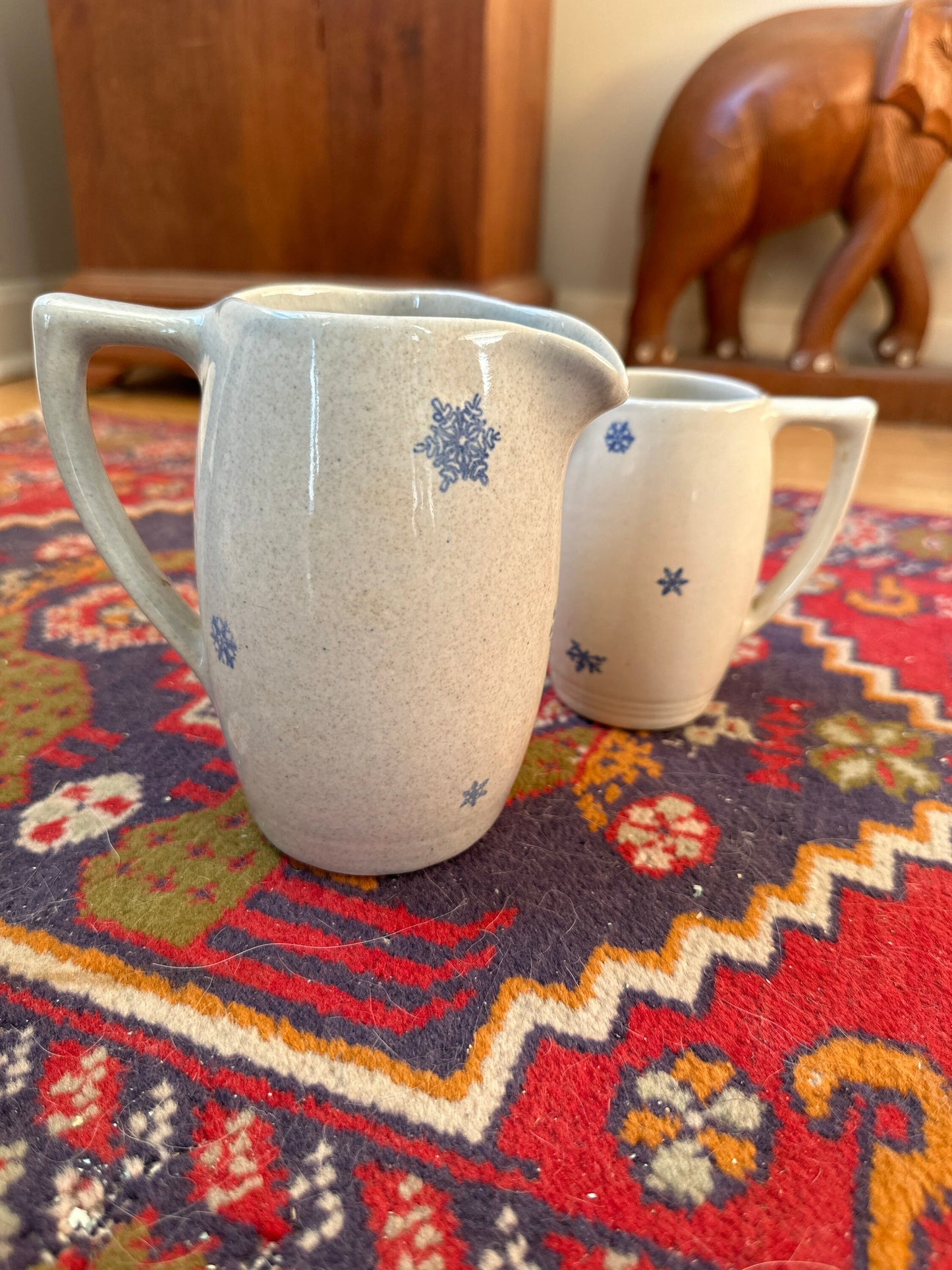 Vintage Pair PFALTZGRAFF Mid Century Modern, Atomic Snowflake Pitchers