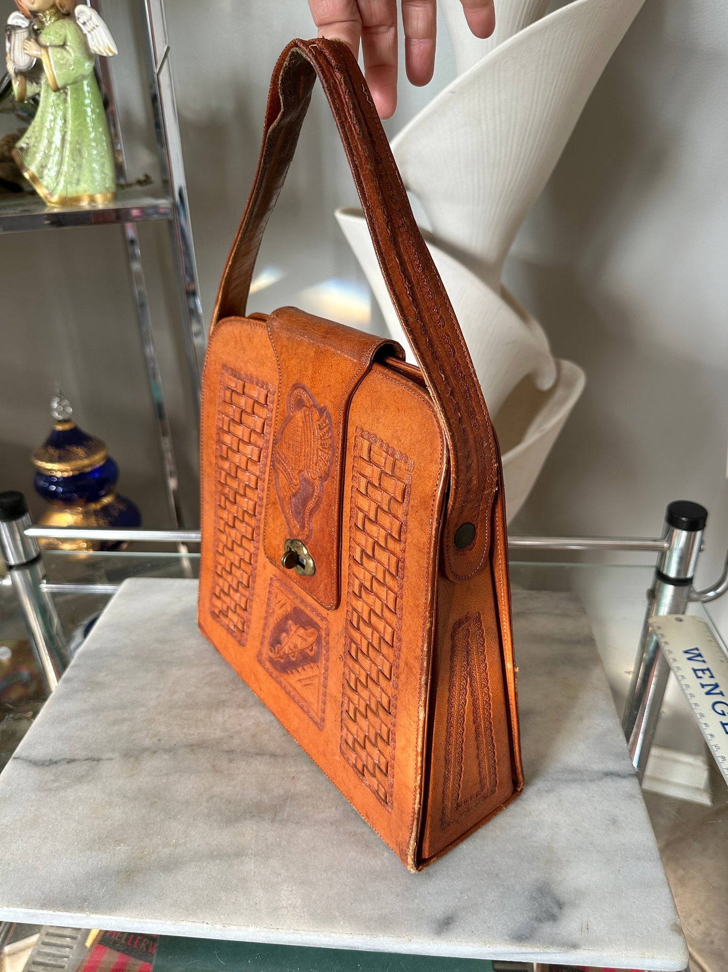 Vintage Hand Tooled 1960’s Mexican or Western Handbag