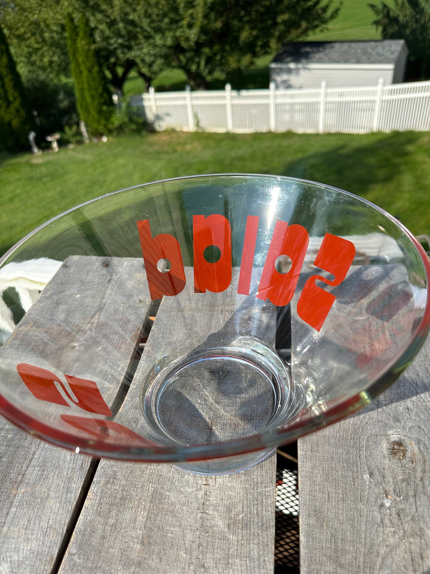 Vintage MCM Glass Salad Bowl 7 Piece Set POP ART Wheaton Glass 1970s Midcentury