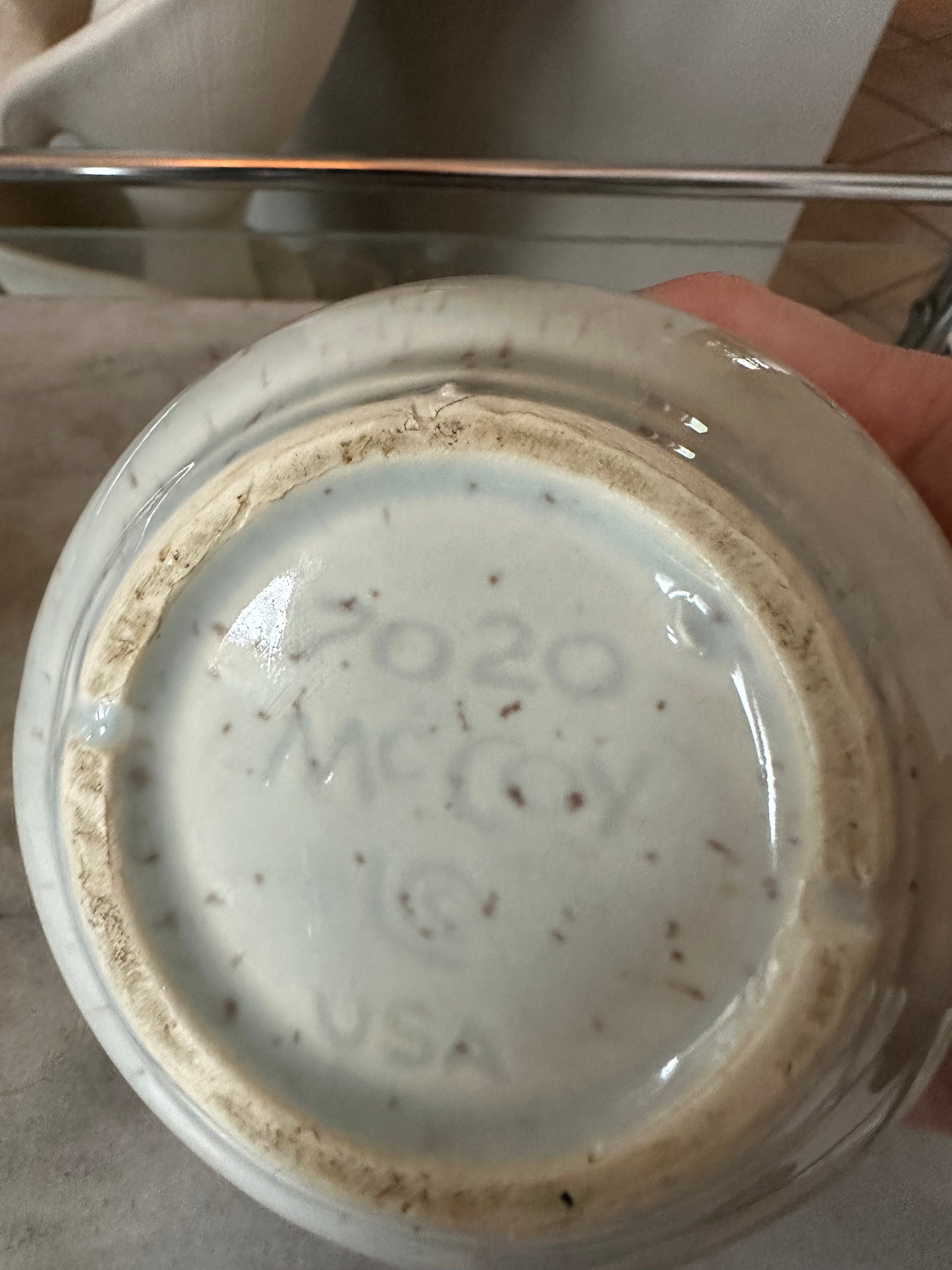Vintage McCoy Sugar Bowl and Creamer 7020 in a Gray/Brown Drip Glaze