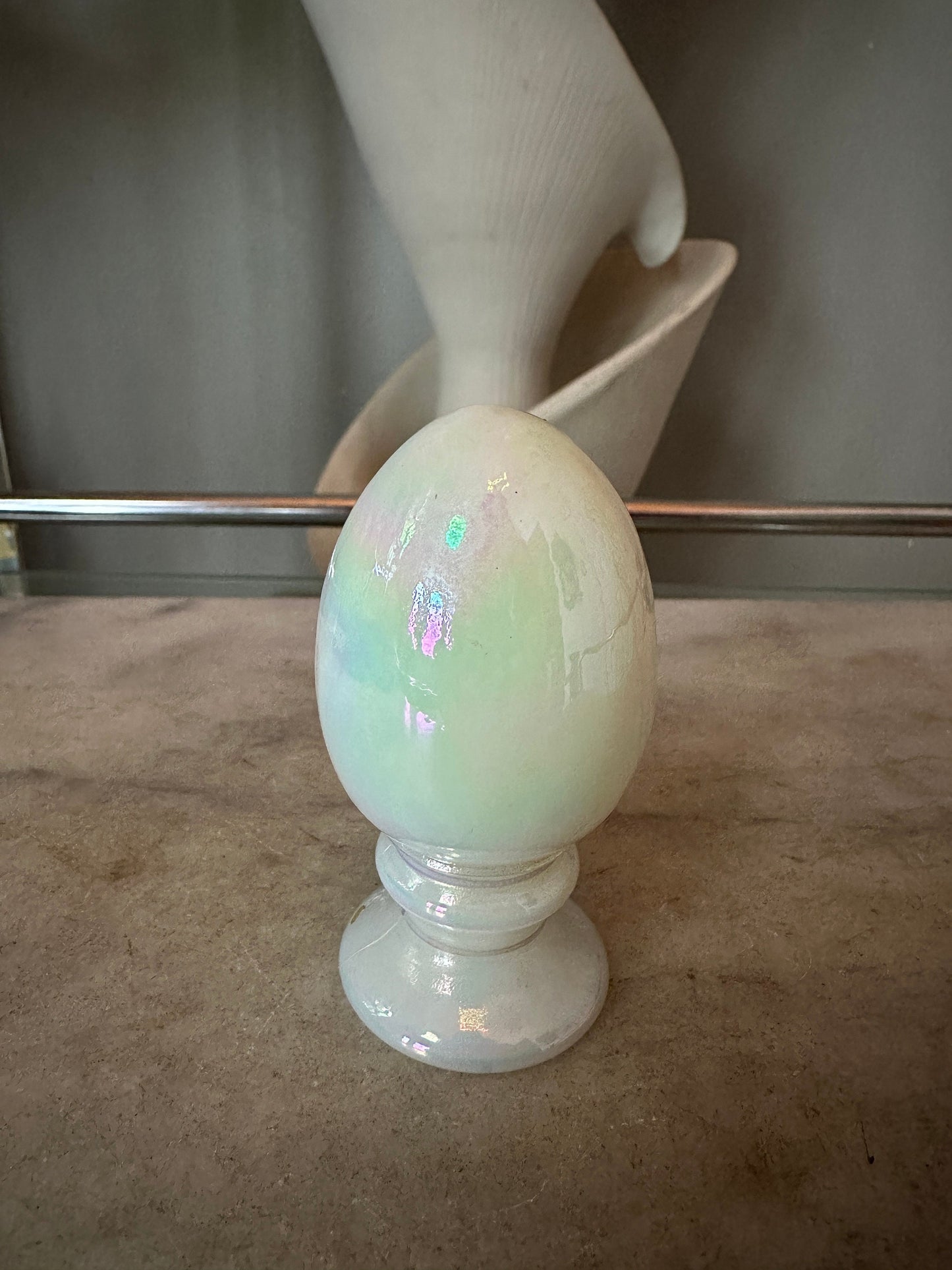 Limited Edition Fenton Tulips Pedestal Egg Artist Signed