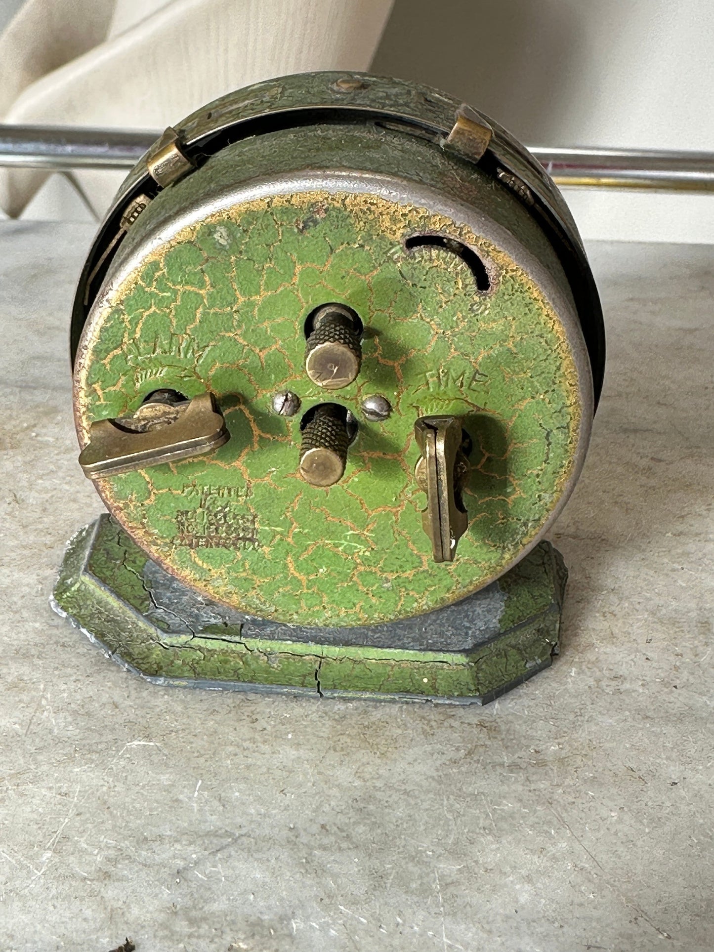 Antique 1927 Green w/Gold Face Westclox Baby Ben De Luxe Alarm Clock -Working