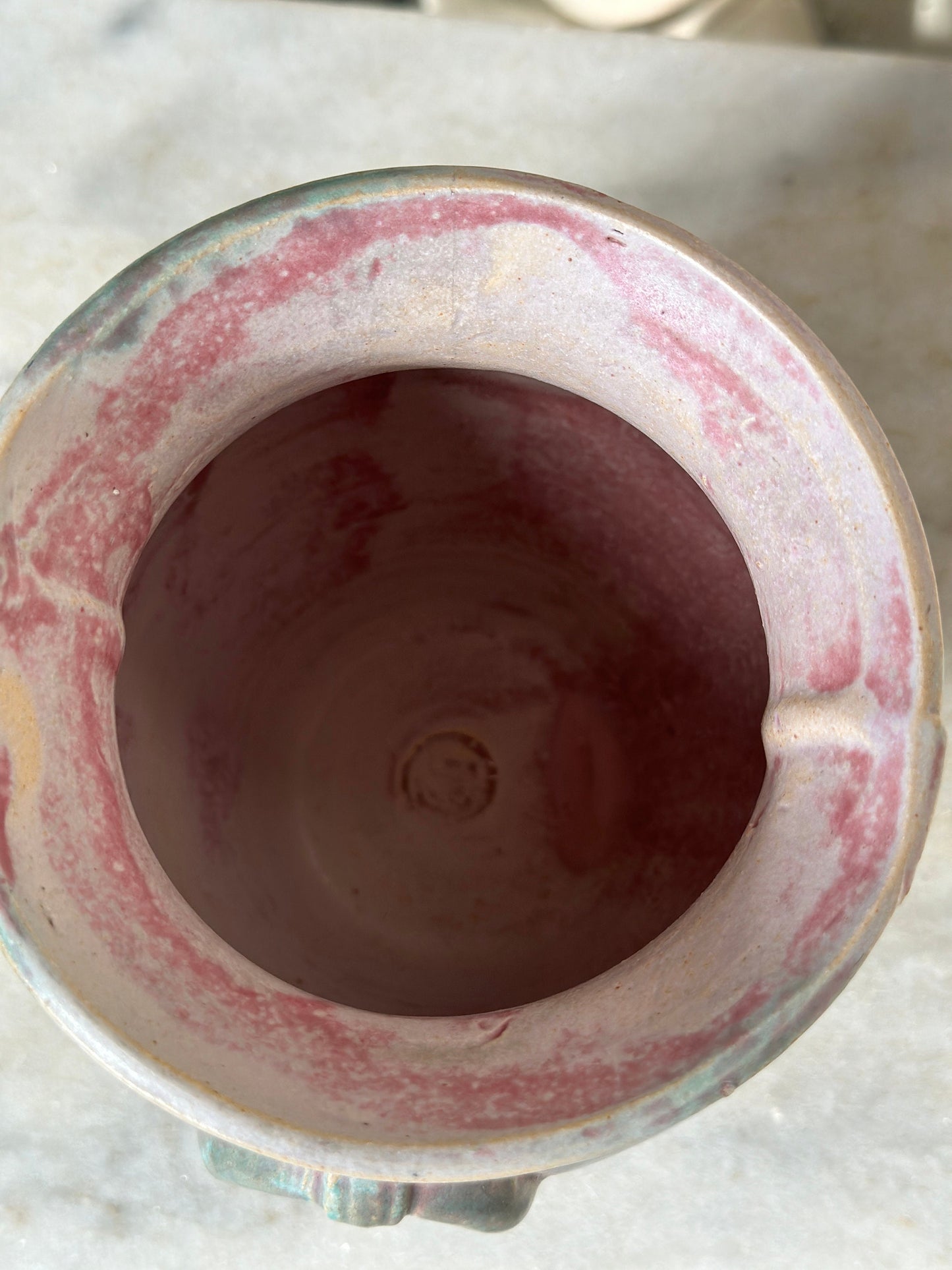 Burley Winter 1930s Vintage Art Pottery Mottled Purple, Blue and Pink | Ceramic Vase 53