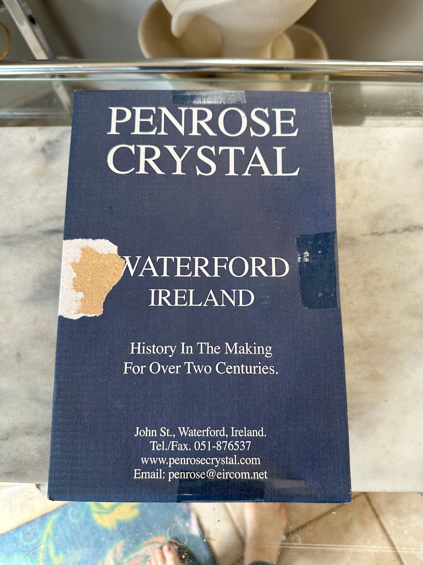 Vintage Boxed Glass Souvenir Goblets Waterford Ireland Penrose Bjnrattu Castle Crystal Glass Tankard Beer Good Condition