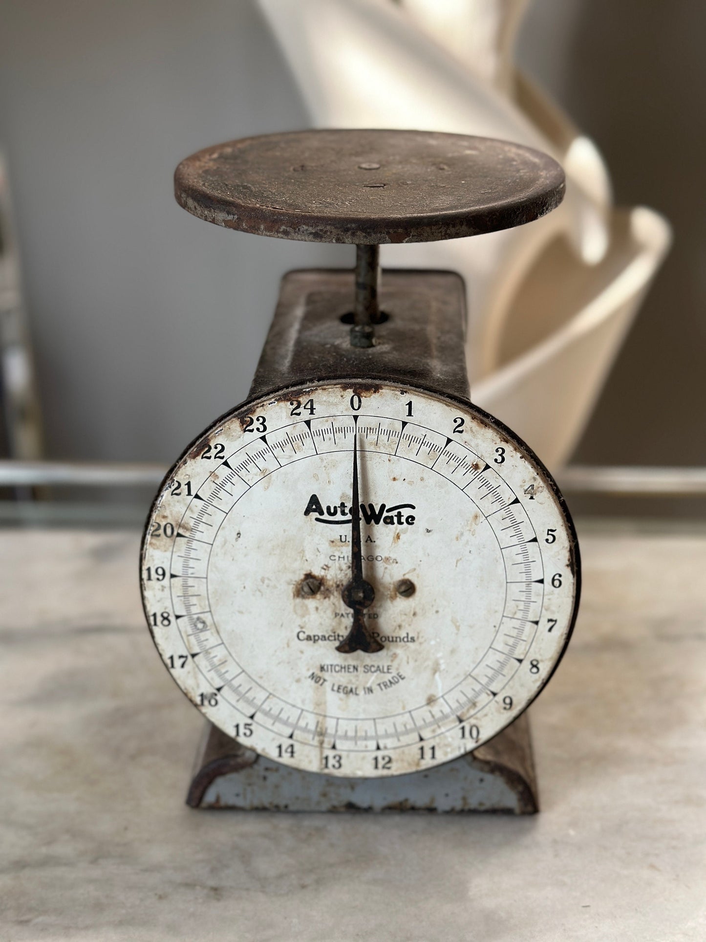 Vintage Auto Wate Metal Scale Decor | Kitchen Scale | Primitive Decor | Rustic Farmhouse
