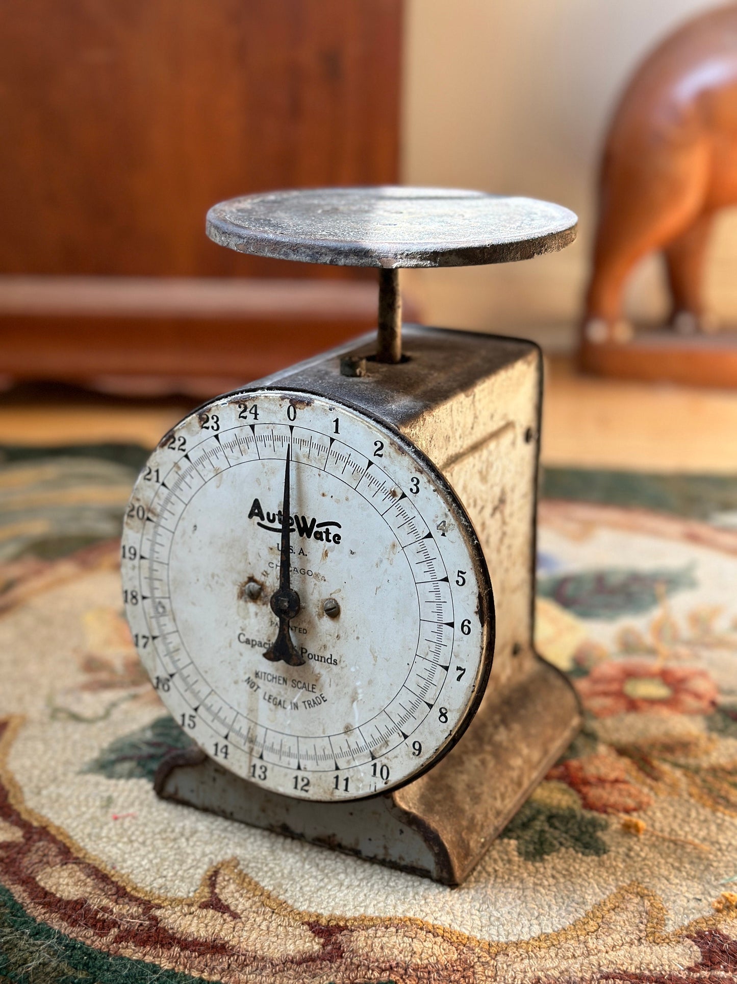 Vintage Auto Wate Metal Scale Decor | Kitchen Scale | Primitive Decor | Rustic Farmhouse