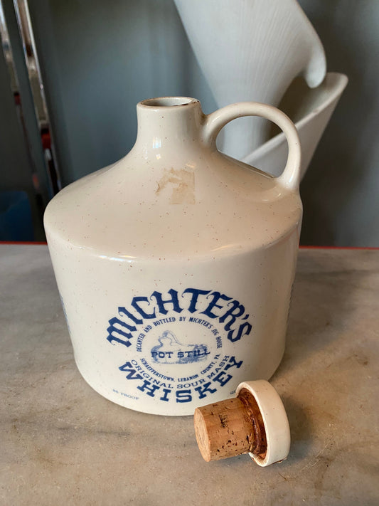 Michter’s Original Sour Mash Miniature Glazed Pottery Jug, Series B 1976 6.5 x 5